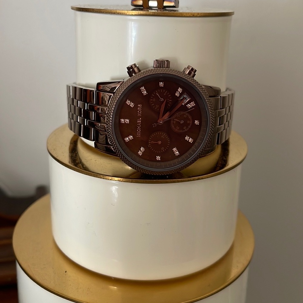Michael Kors Chocolate & Rose Gold watch